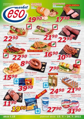 akční leták ESO MARKET 13.7.2022-24.7.2022