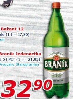 Pivo světlý ležák 11° Jedenáctka Braník