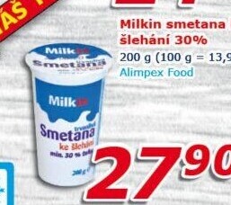 Smetana ke šlehání Milkin 30%