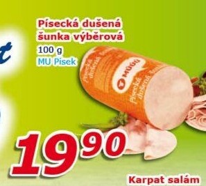 Šunka dušená písecká výběrová Maso uzeniny Písek