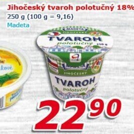 Tvaroh polotučný Jihočeský Madeta