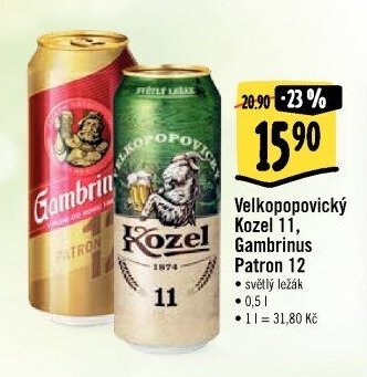 Velkopopovický Kozel 11, Gambrinus Patron 12