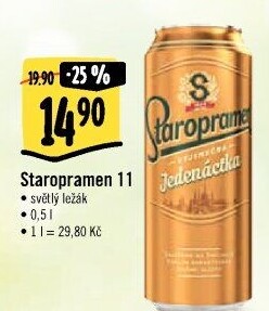 Pivo světlý ležák 11° Staropramen
