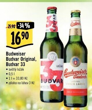 Pivo světlý ležák B: Original Budweiser Budvar