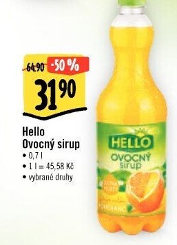Sirup Extra hustý Hello