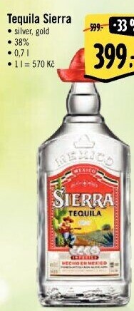 Tequila stříbrná Sierra