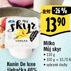 Dezert zakysaný ochucený Můj Skyr 0% Milko
