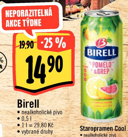 Nealkoholické pivo ochucené Birell