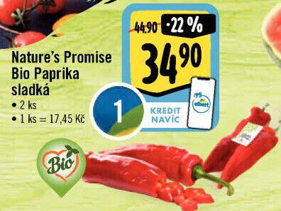 Paprika červená bio Nature'