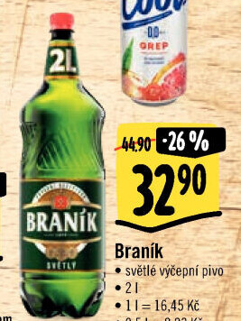 Pivo světlé výčepní 10° Braník