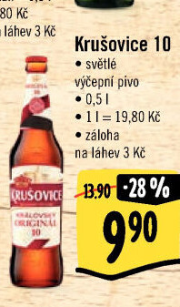 Pivo světlé výčepní Originál Královská 10° Krušovice