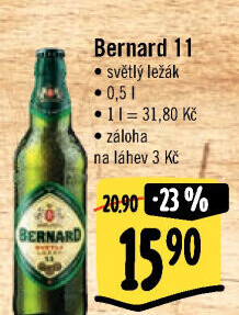 Pivo světlý ležák 11° Bernard
