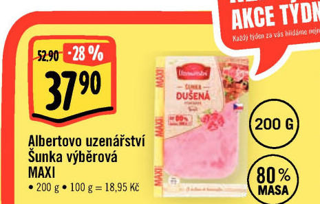 Šunka výběrová dušená Albertovo uzenářství