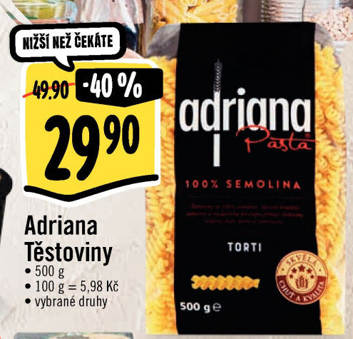 Těstoviny semolinové Adriana