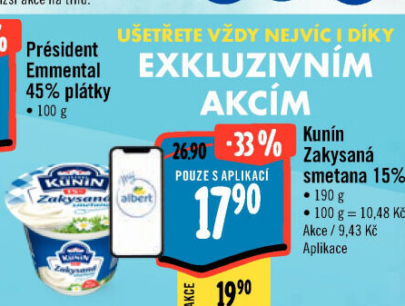 Zakysaná smetana Kunín 15%
