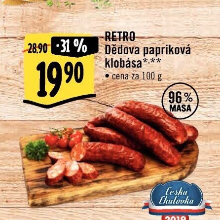 Dědova klobása papriková Albert Retro