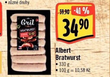 Grilovací klobása bratwurst Albert Gril