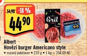 Hovězí burger Americano style Albert Gril