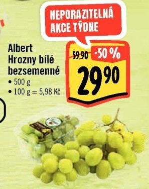 Hrozny bílé bezsemenné Albert