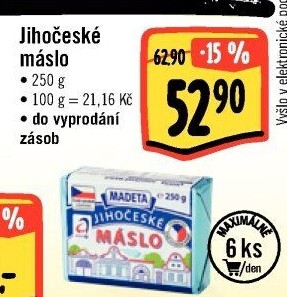 Máslo Jihočeské Madeta