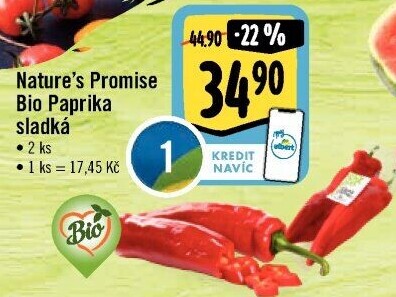 Paprika červená bio Nature'