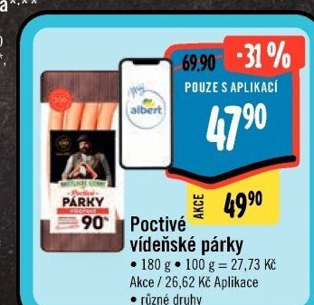 Párky vídeňské poctivé Kostelecké uzeniny