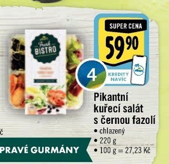 Salát pikantní kuřecí s černou fazolí Albert Fresh Bistro