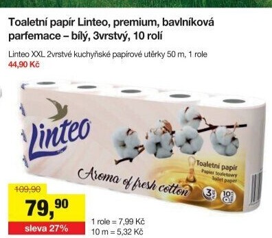 Toaletní papír 3vrstvý Linteo