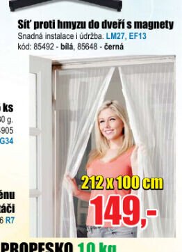 Síť proti hmyzu do dveří s magnety