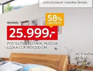 POSTELOVÁ SESTAVA, PLOCHA LŮŽKA CCA 180X200 CM