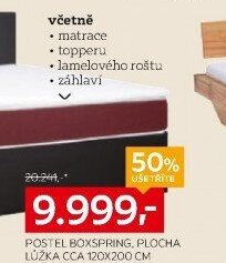 POSTEL BOXSPRING, PLOCHA LŮŽKA CCA 120X200 CM