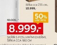 SKŘÍŇ S POSUVNÝMI DVEŘMI, ŠÍŘKA CCA 180 CM