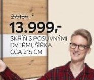 SKŘÍŇ S POSUVNÝMI DVEŘMI, ŠÍŘKA CCA 215 CM