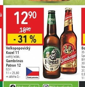 Velkopopovický Kozel 11, Gambrinus Patron 12