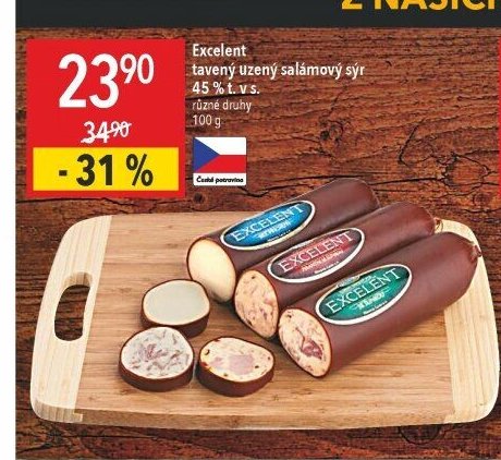 Excelent tavený uzený salámový sýr