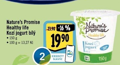 Bílý jogurt kozí Healthy life Nature'