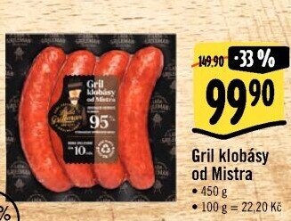 Grilovací klobása od Mistra Láďa Grileman Kostelecké uzeniny