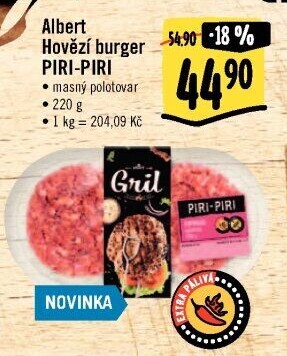 Hovězí burger Piri-Piri Albert Gril