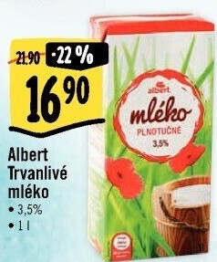 Mléko trvanlivé Albert - 3,5% plnotučné