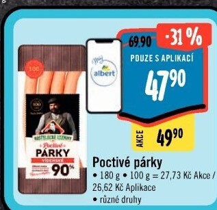 Párky poctivé Kostelecké uzeniny