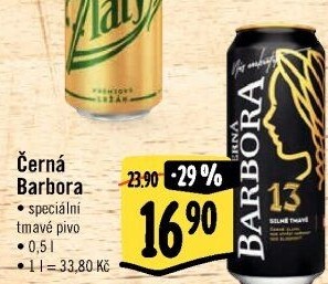 Pivo černá Barbora 13° Ostravar