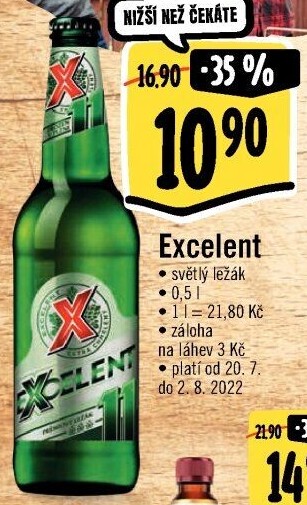 Pivo světlý ležák 11° Excelent