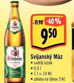 Pivo světlý ležák 11° Svijanský Máz Svijany