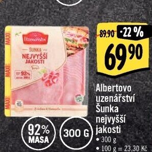 Šunka nejvyšší jakosti Albertovo uzenářství