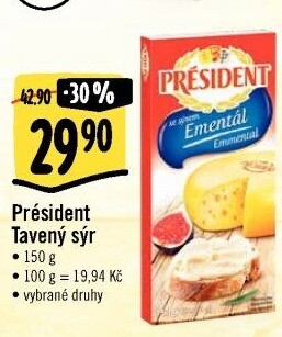Tavené sýry Président