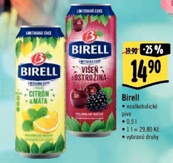 Nealkoholické pivo ochucené Birell