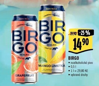 Nealkoholické pivo ochucené Birgo