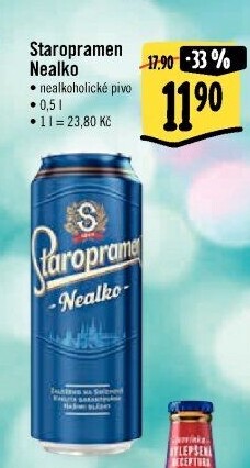 Nealkoholické pivo Staropramen