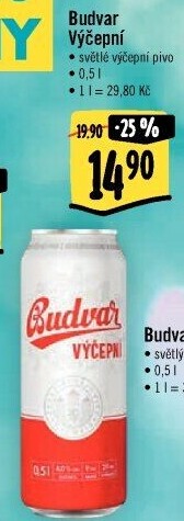 Pivo světlé výčepní Budweiser Budvar