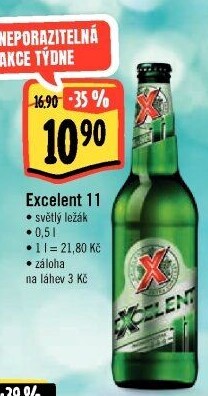 Pivo světlý ležák 11° Excelent